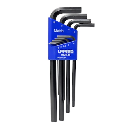 Urrea Heavy-duty metric L-type hex key set 9Pc 4972MHD